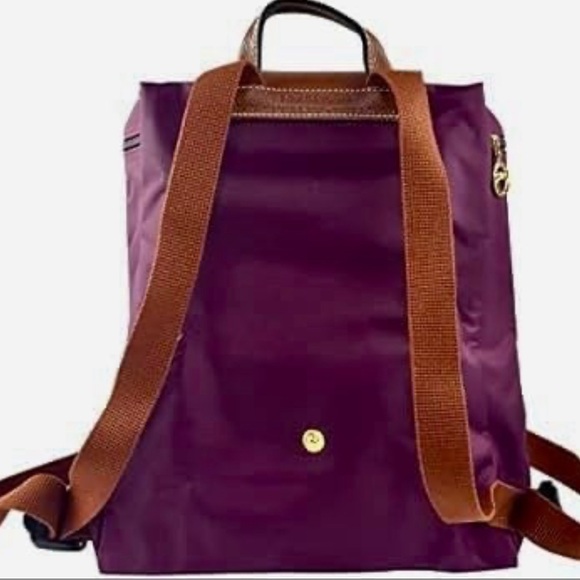 Longchamp Le Pilage Original Backpack Leather Nylon magenta hot pink! - Picture 6 of 8